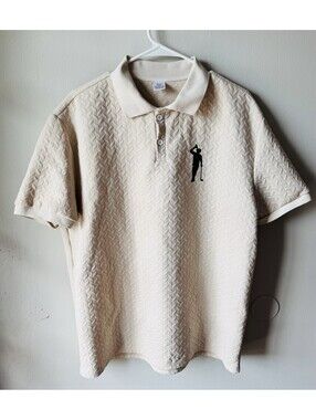 Novelty Ribbed/Cream XXL Golf Shirt-Drinking/Golf-Textured Polo-DriFit